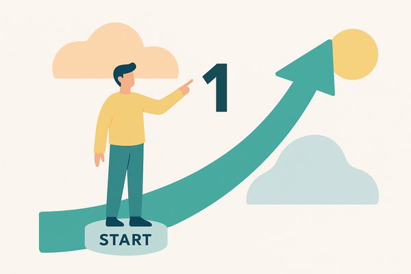 改善は1つの小さな変化から始められることを表す抽象イラスト